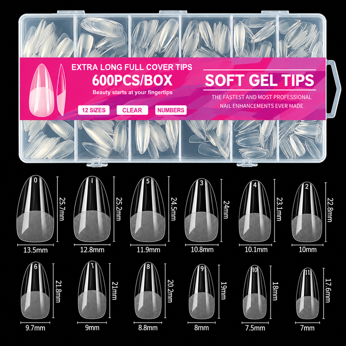 Full Cover Soft Gel Tips #002