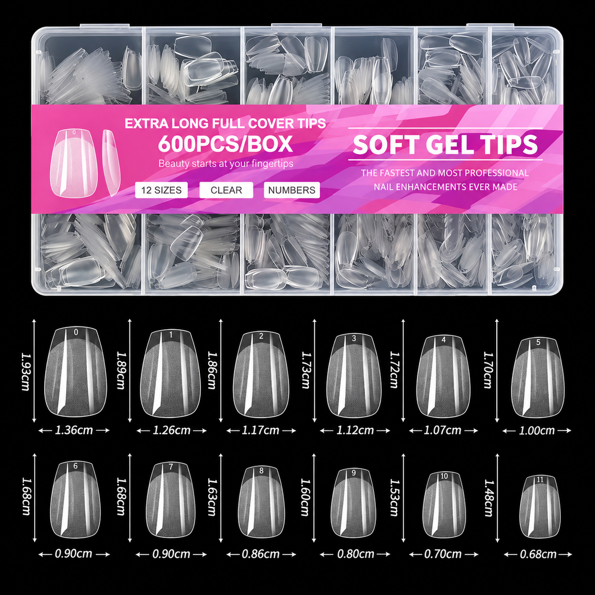 Full Cover Soft Gel Tips #001
