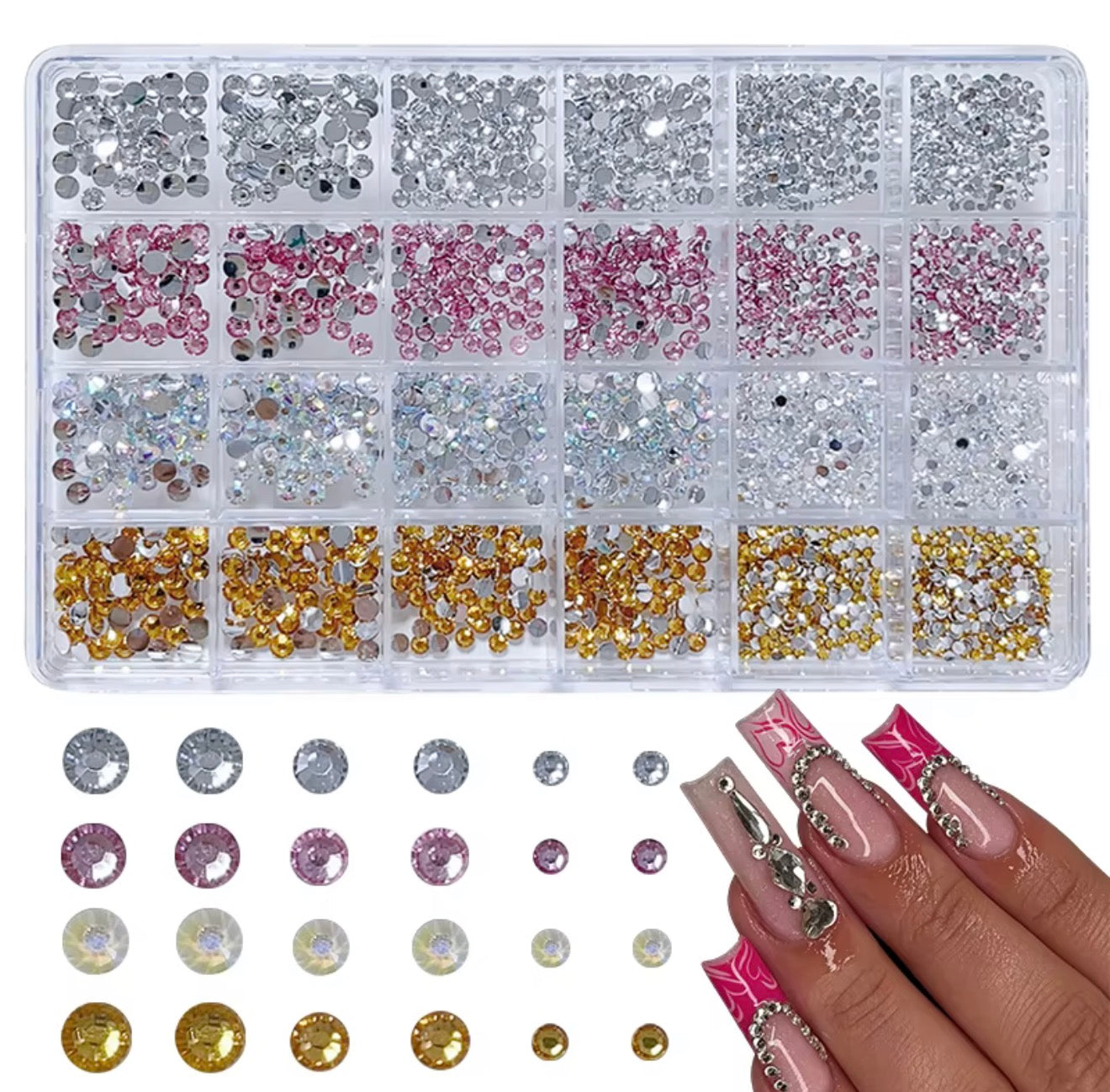 Flat Back Multi-Color Rhinestones