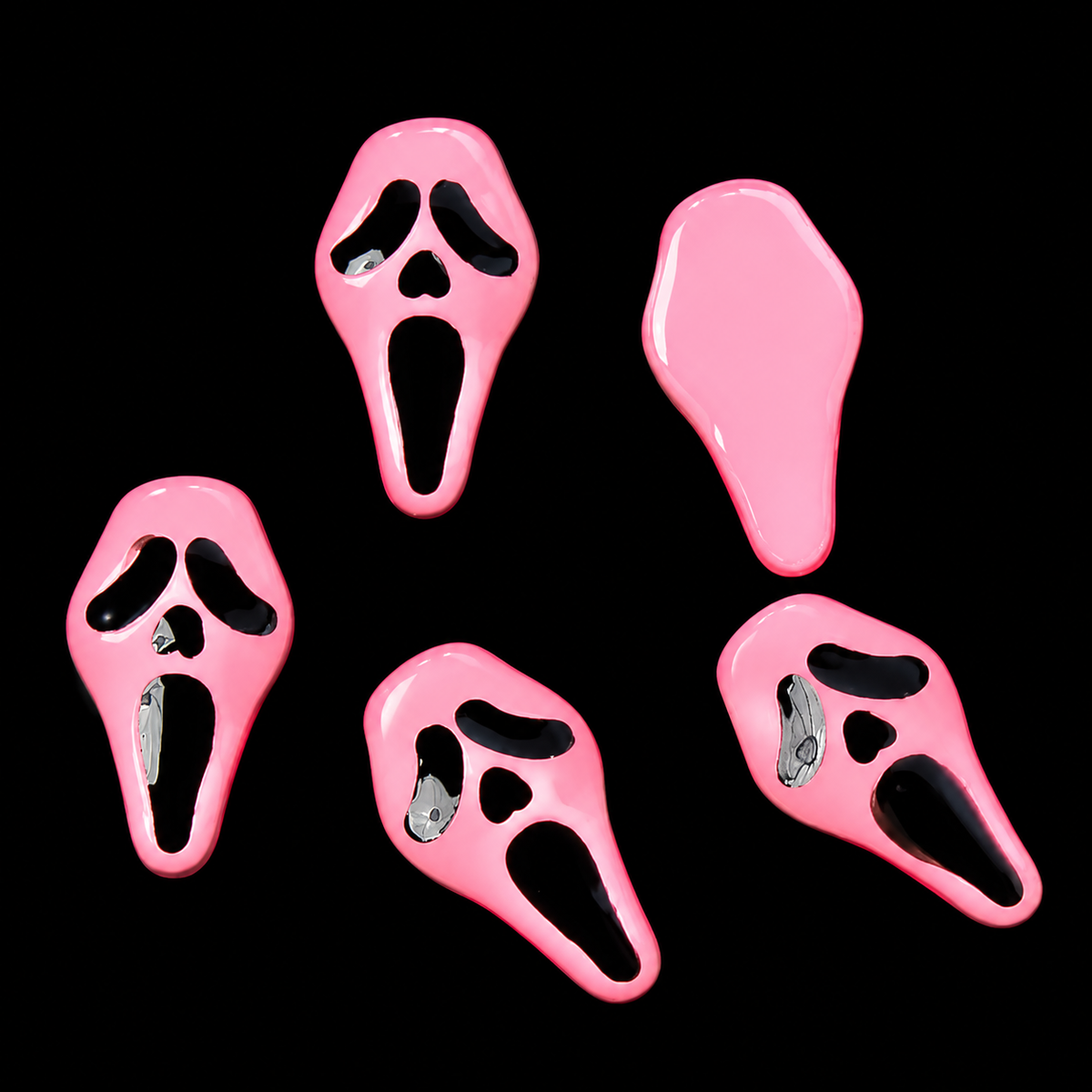 Pink Ghost Face Charms 5pcs