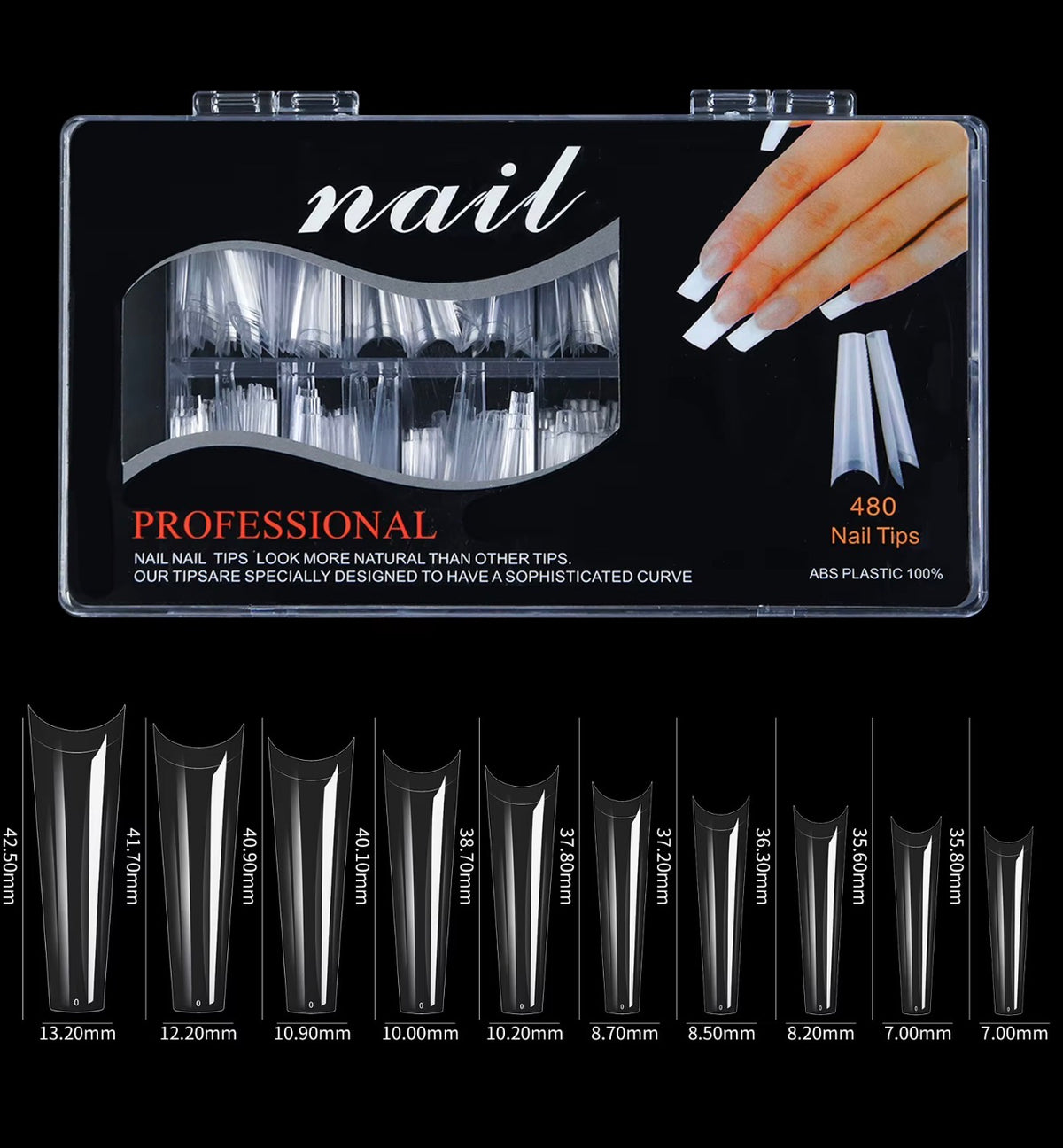 Clear Coffin Nail Tips #005