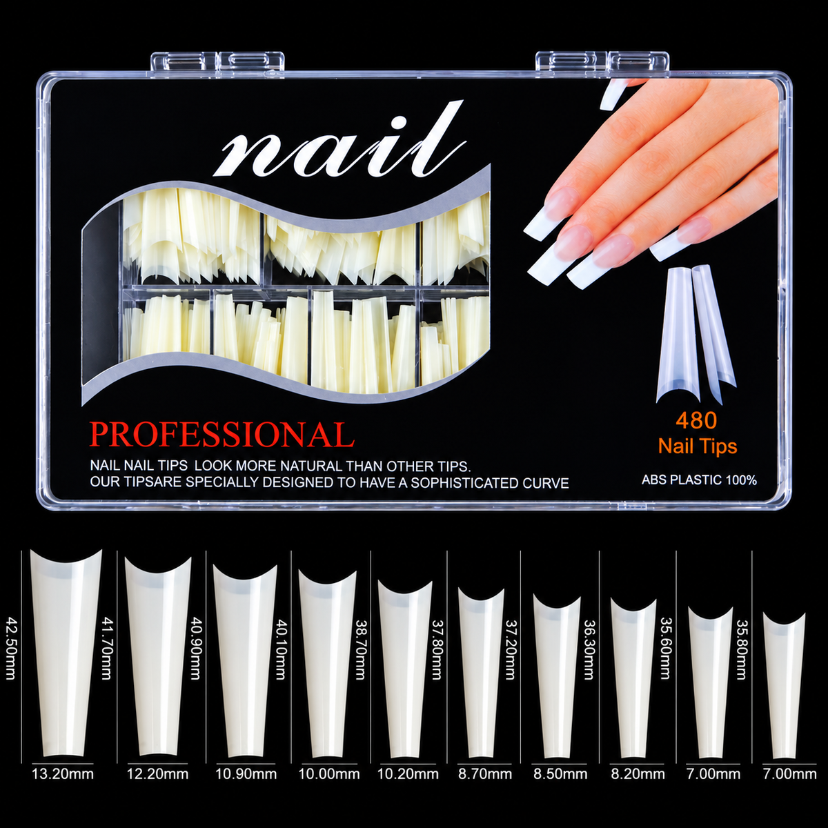 Natural Coffin Nail Tips #002