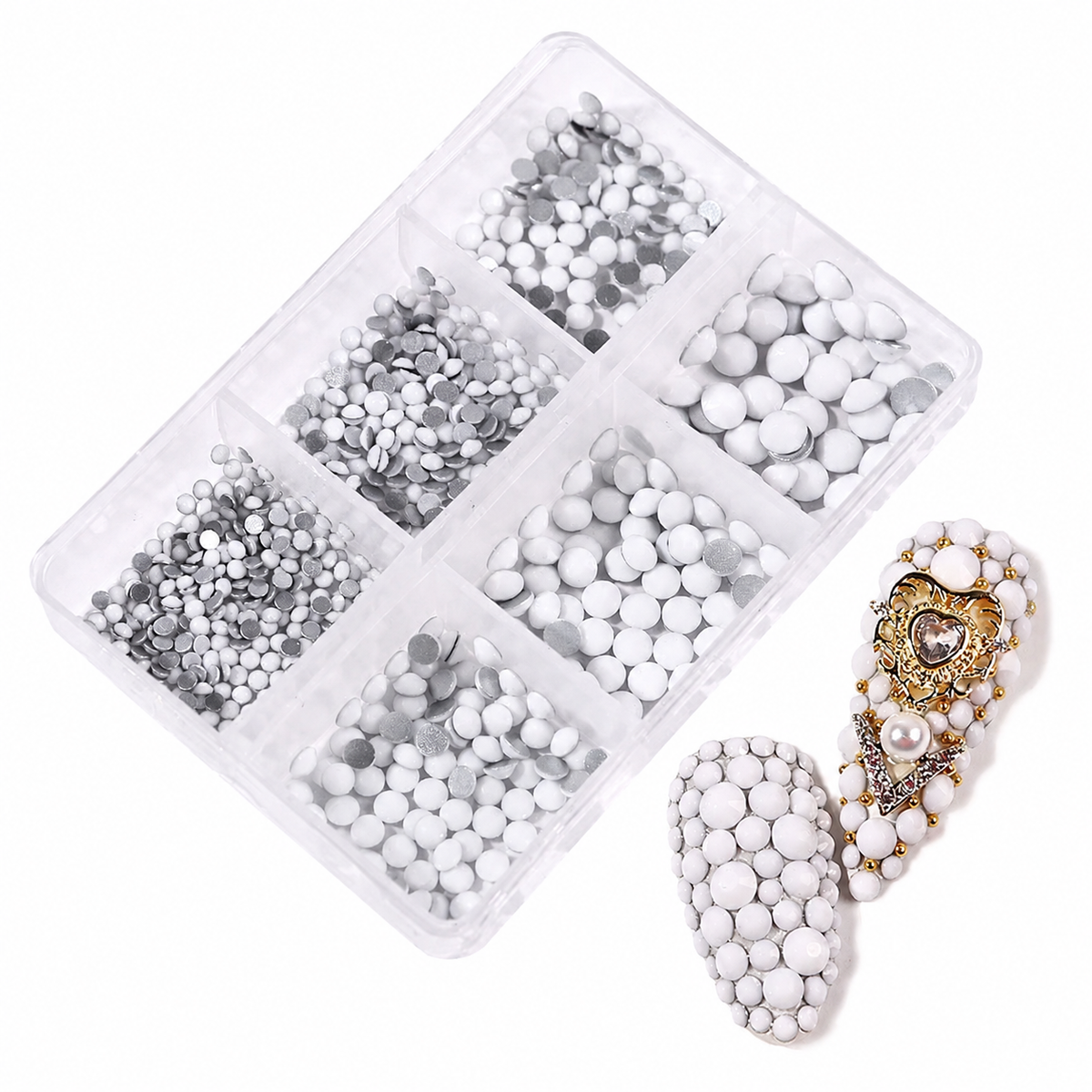 White Flat Back Rhinestones