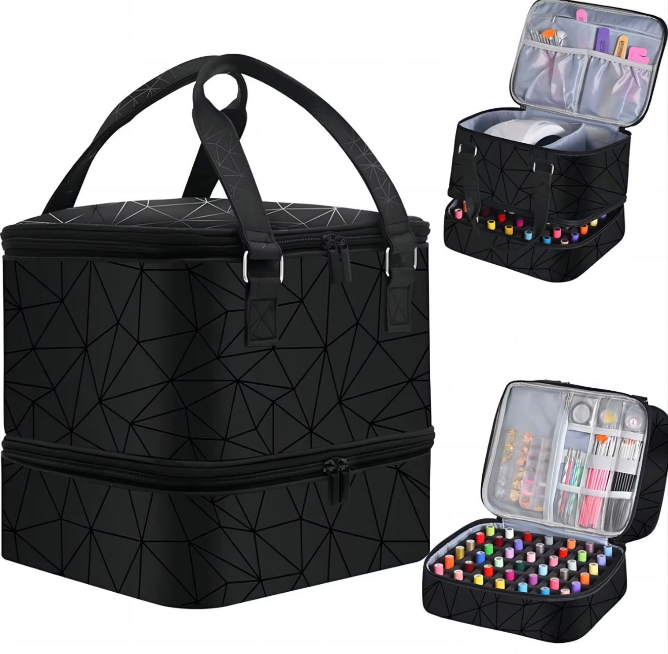 Nail Supply Organizer Black Bag