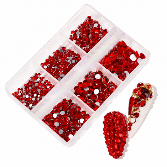 Red Flat Back Rhinestones