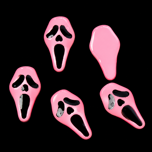 Pink Ghost Face Charms 5pcs