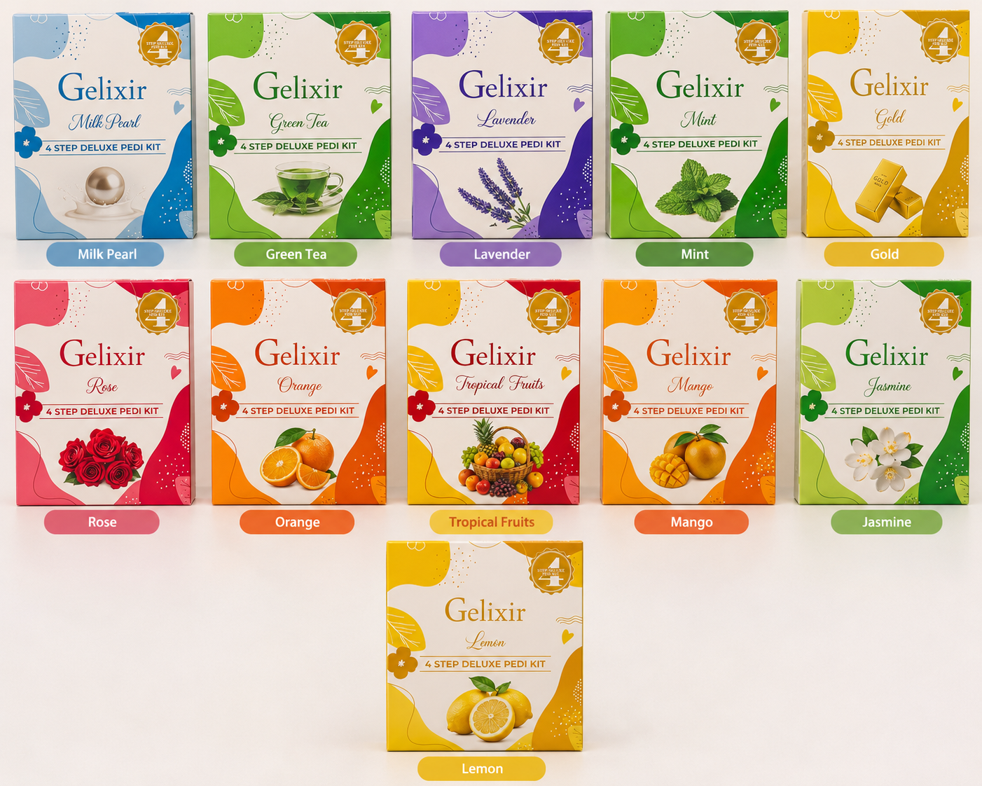 Gelixir - 4 Step Deluxe Pedi Kits