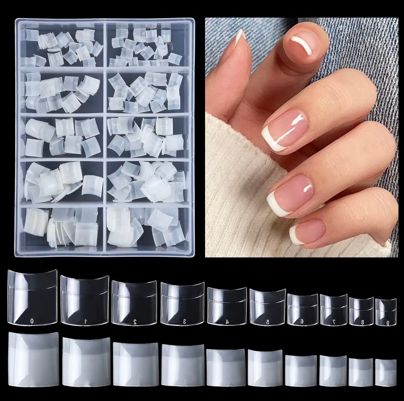 Short Nail Tips - Natural & Clear