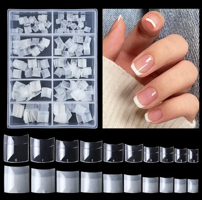 Short Nail Tips - Natural & Clear