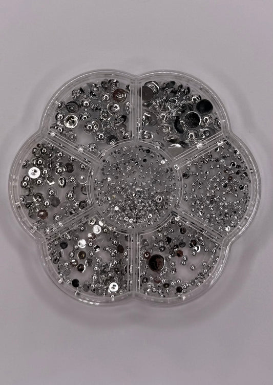 Silver Flat Back Pearls