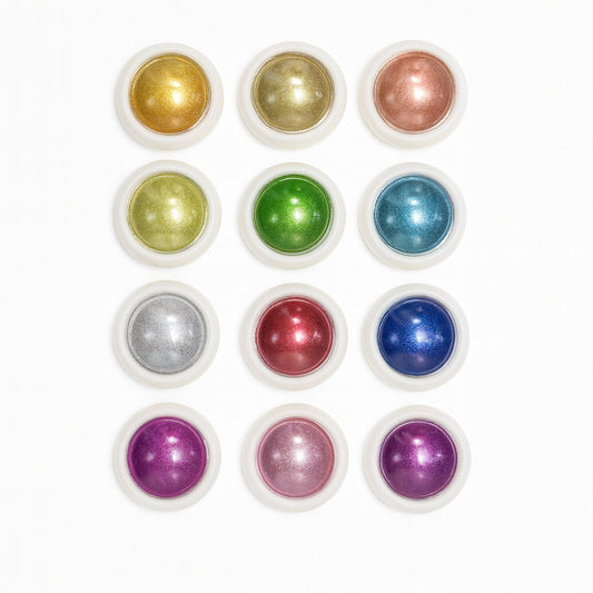 JNS Chrome Powder Nail Pigments – 12 Color Set
