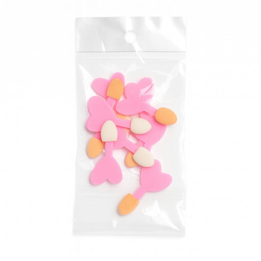 JNS Pink Heart Nail Sponge Brushes - 12PCS