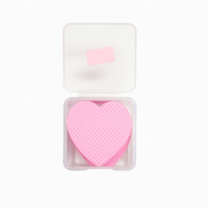 Pink lint-free nail wipes in heart shape – 200 piece