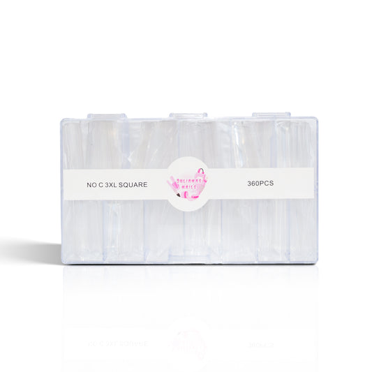 JNS No C-Curve 3XL Square Nail Tips - 360PCS